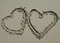 mini-puzzle exclusif Imajeux photographie de deux coeurs trac sur le sable