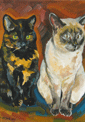 puzzle exclusif Imajeux tableau des deux chats Ecaille et Samson - Jo Malard