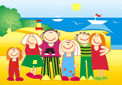 puzzle exclusif Imajeux dessin : famille  la plage - jeu fabriqu en France