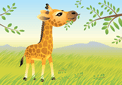 puzzle exclusif Imajeux dessin : petite girafe dans la savane - jeu fabriqu en France