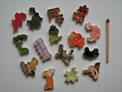 exemple de pices de puzzles d'art adultes en bois fin, chelle donne par l'allumette